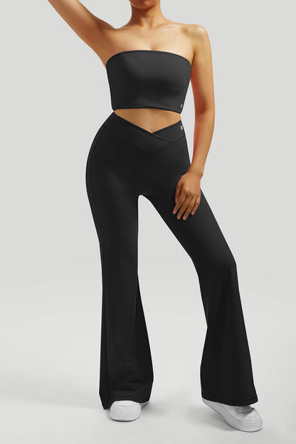 Tube Top Flared Pant Set