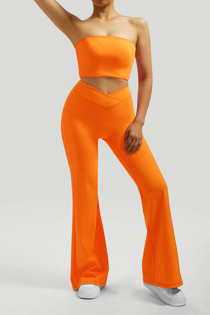 Tube Top Flared Pant Set