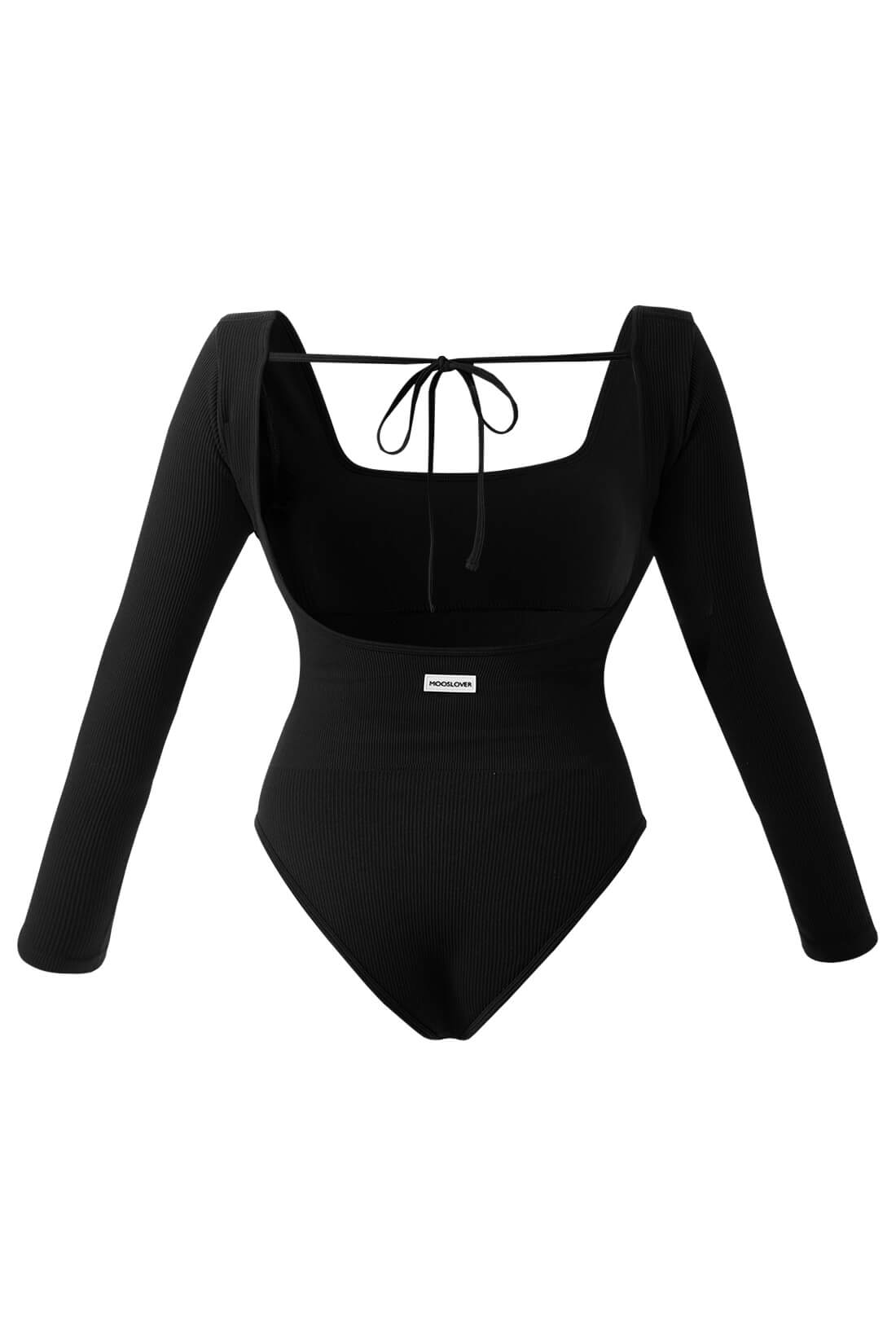 Long Sleeves Openback Tummy Control Strap Bodysuit