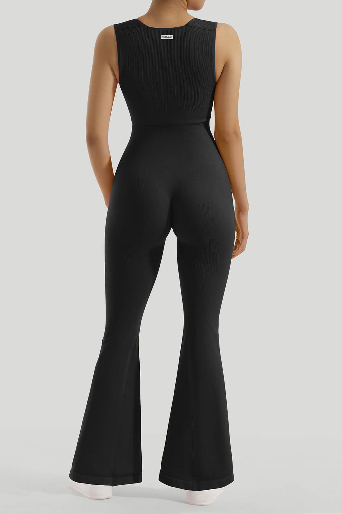 Queen Anne Neckline Flared Jumpsuit