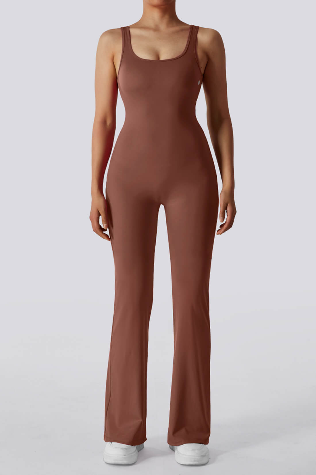 V-Back Butt Lift Flared Leg Jumpsuit