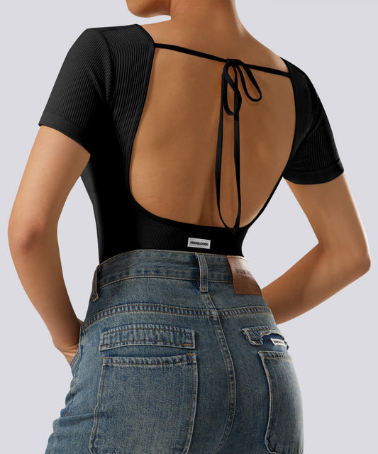 Openback Tummy Control Strap Bodysuit