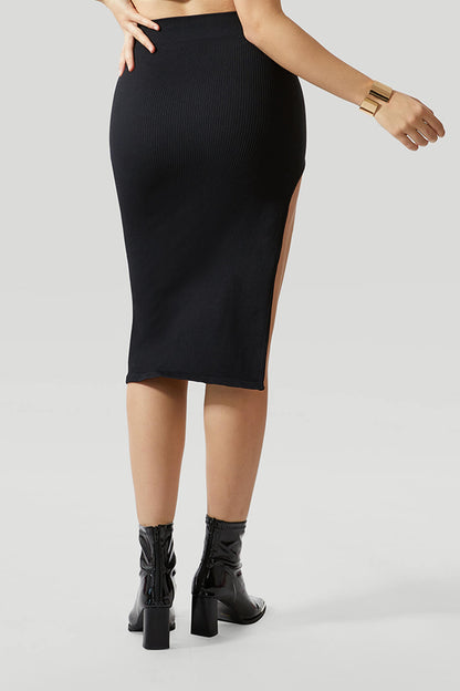 Vest High Split Skirt