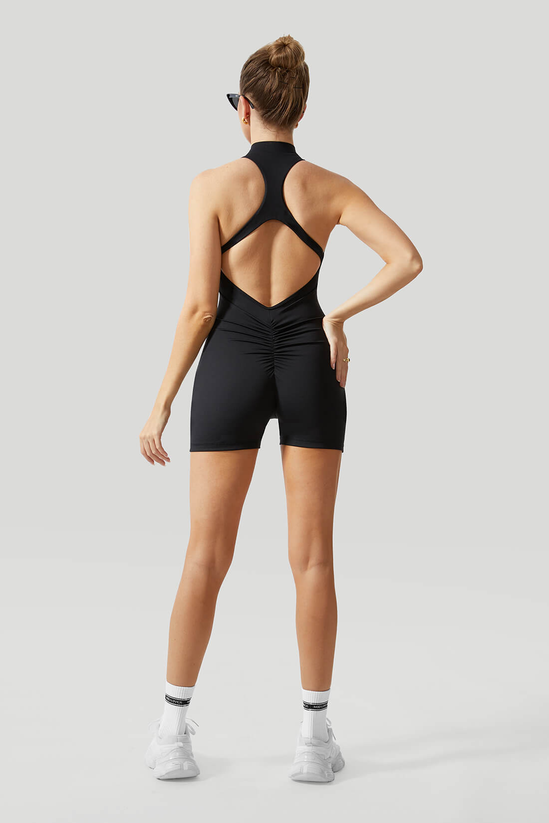 Halter Neck Backless V Back Romper