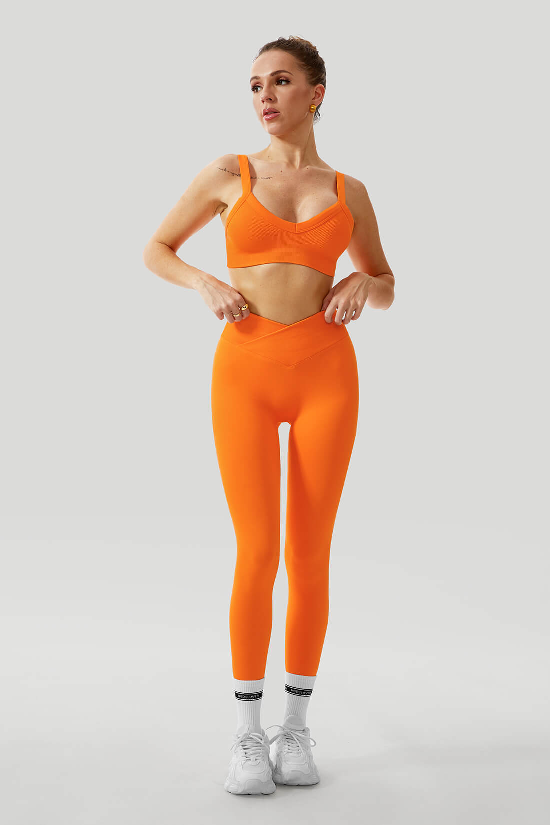 V Waist Legging Threaded Spaghetti Strap Sport Suit