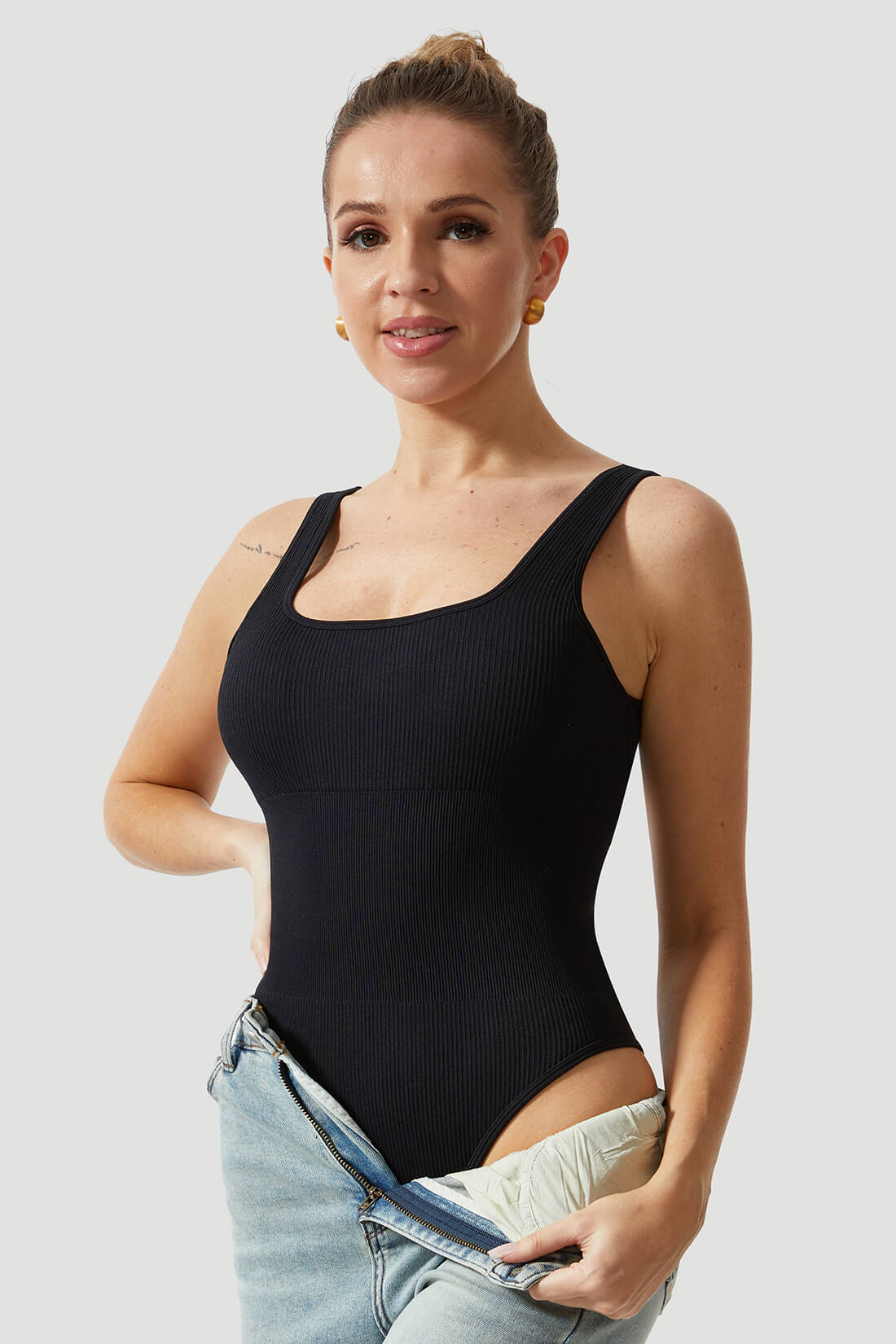 Straps Back Twist Bodysuit