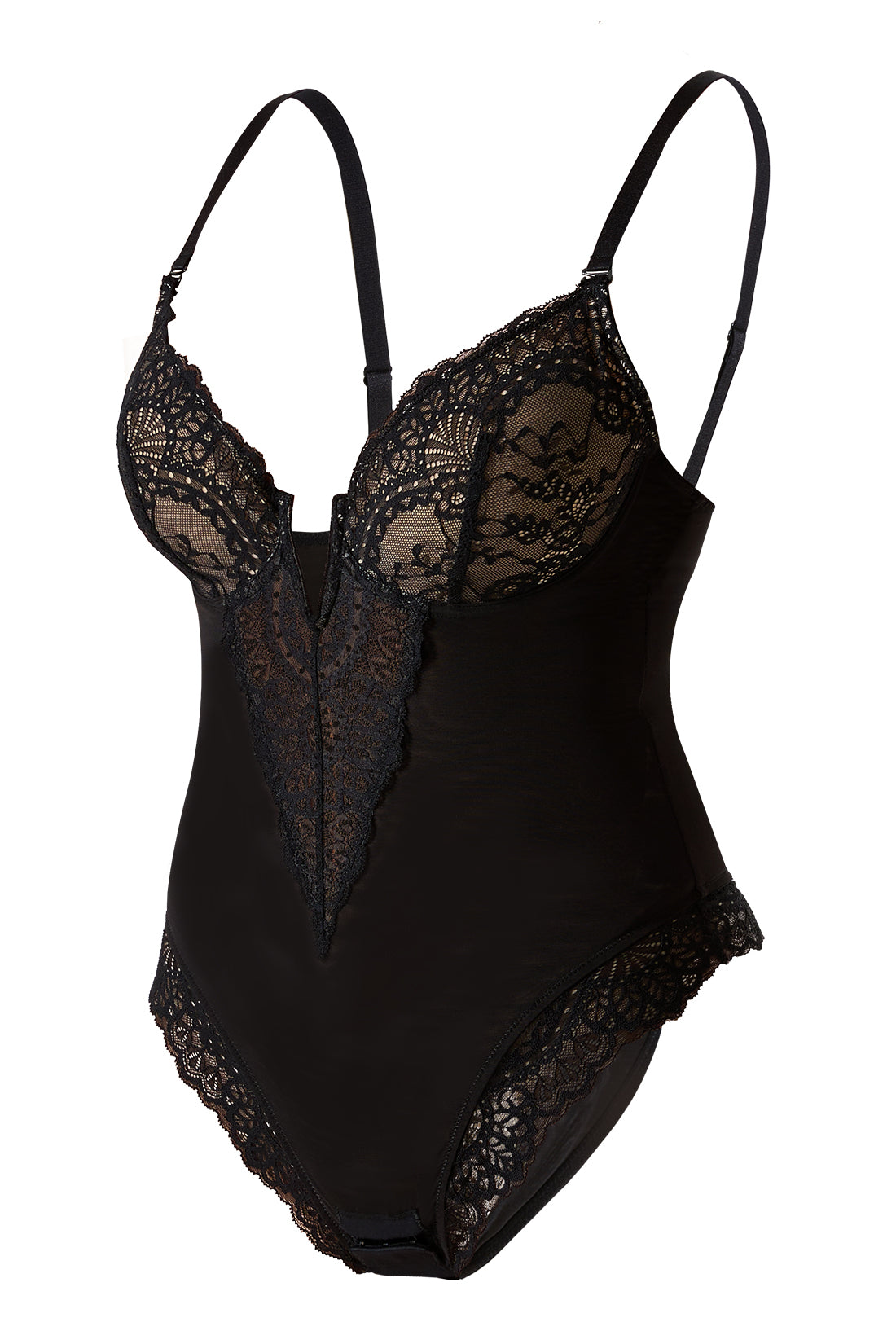 Lace Deep-V Shapewear Bodysuit