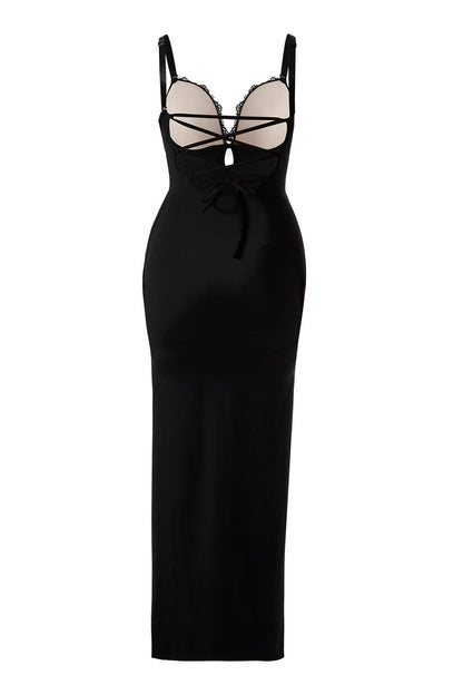 Lace Push Up Maxi Dress With Built-in Shapewear