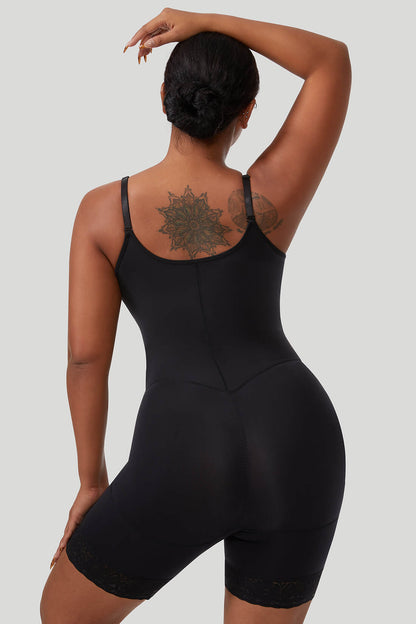 Zipper Seamed Shapewear Romper