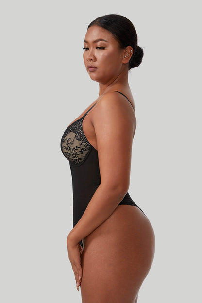 Lace Deep-V Shapewear Bodysuit