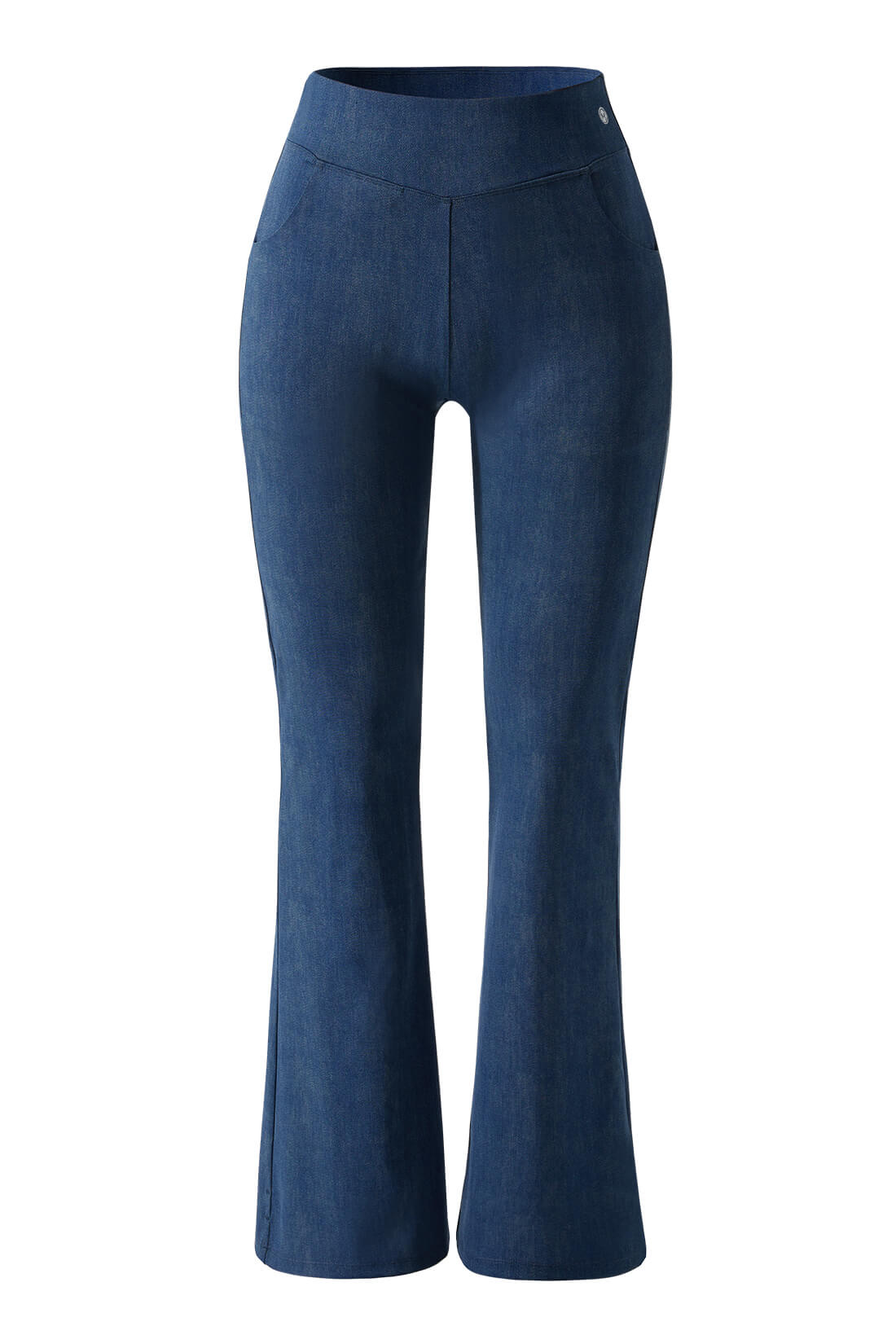 Stretchy Faux Denim Flare Pant