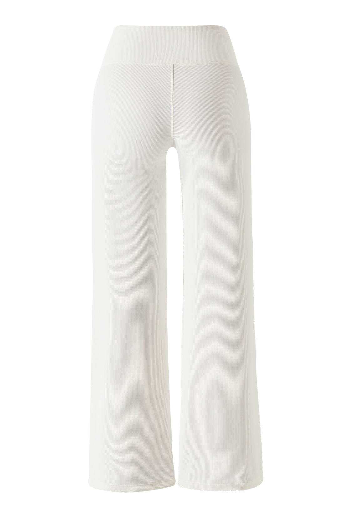 Micro Ribbed Solid Color Wide Leg Pant