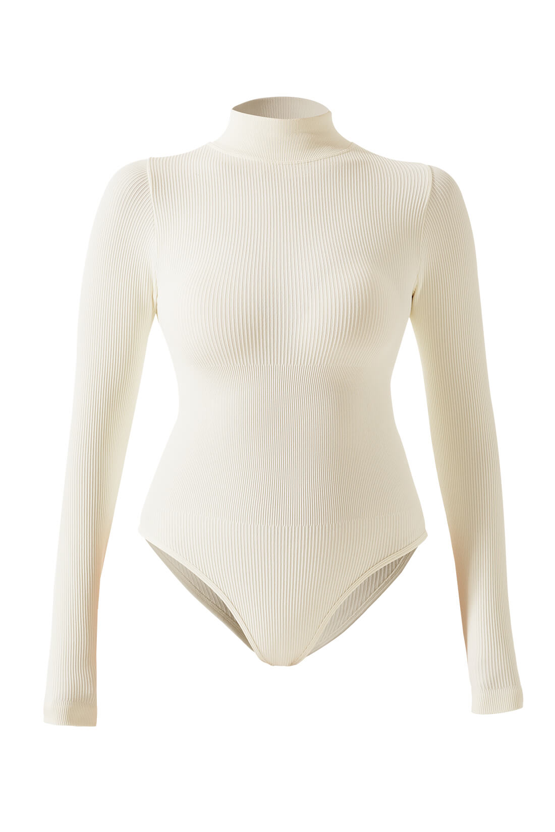 Threaded High Neck Long Sleeves Bodysuit