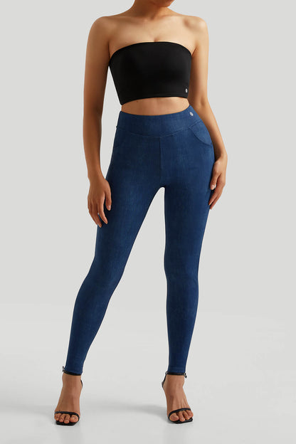 Stretchy Faux Denim Legging