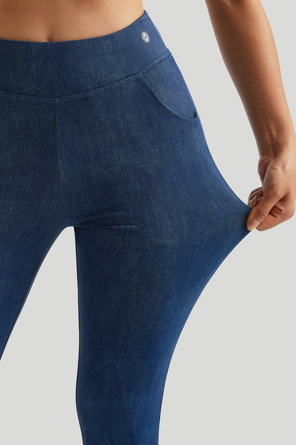 Stretchy Faux Denim Legging