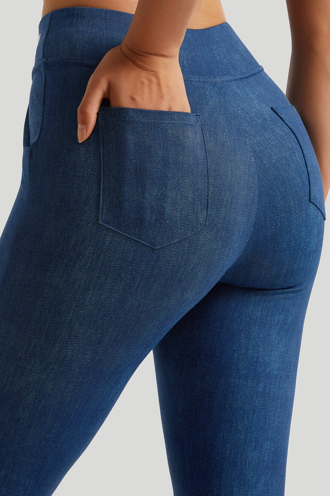 Stretchy Faux Denim Legging