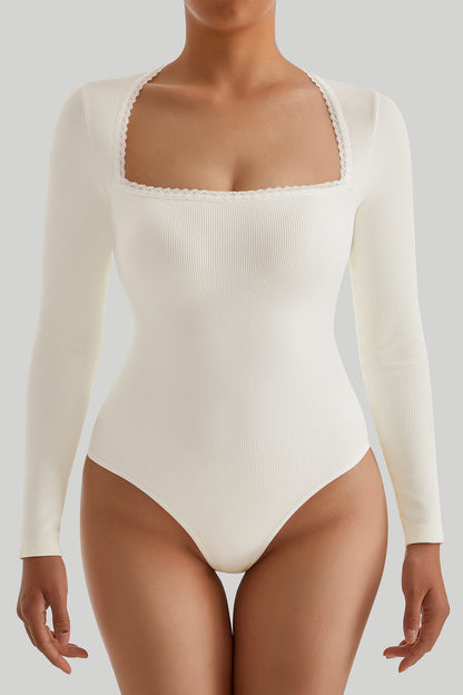 Threaded Spliced Lace Bodysuit