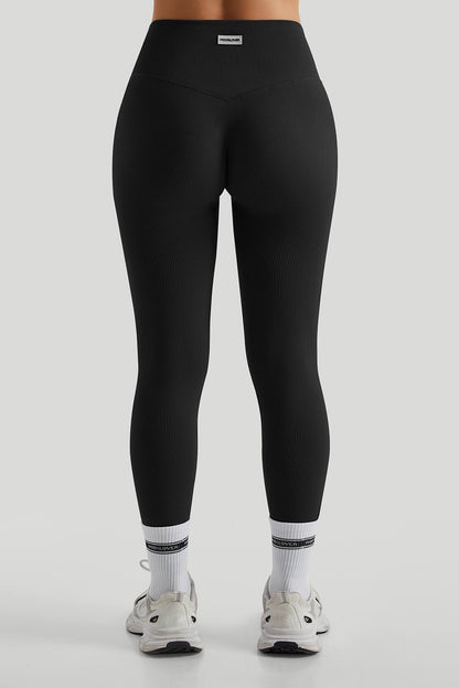 Two-Way Top High Waist Threaded Legging Match Sets