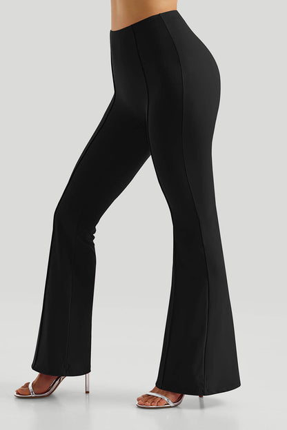 High Waisted Slim Fit Flare Leg Pants