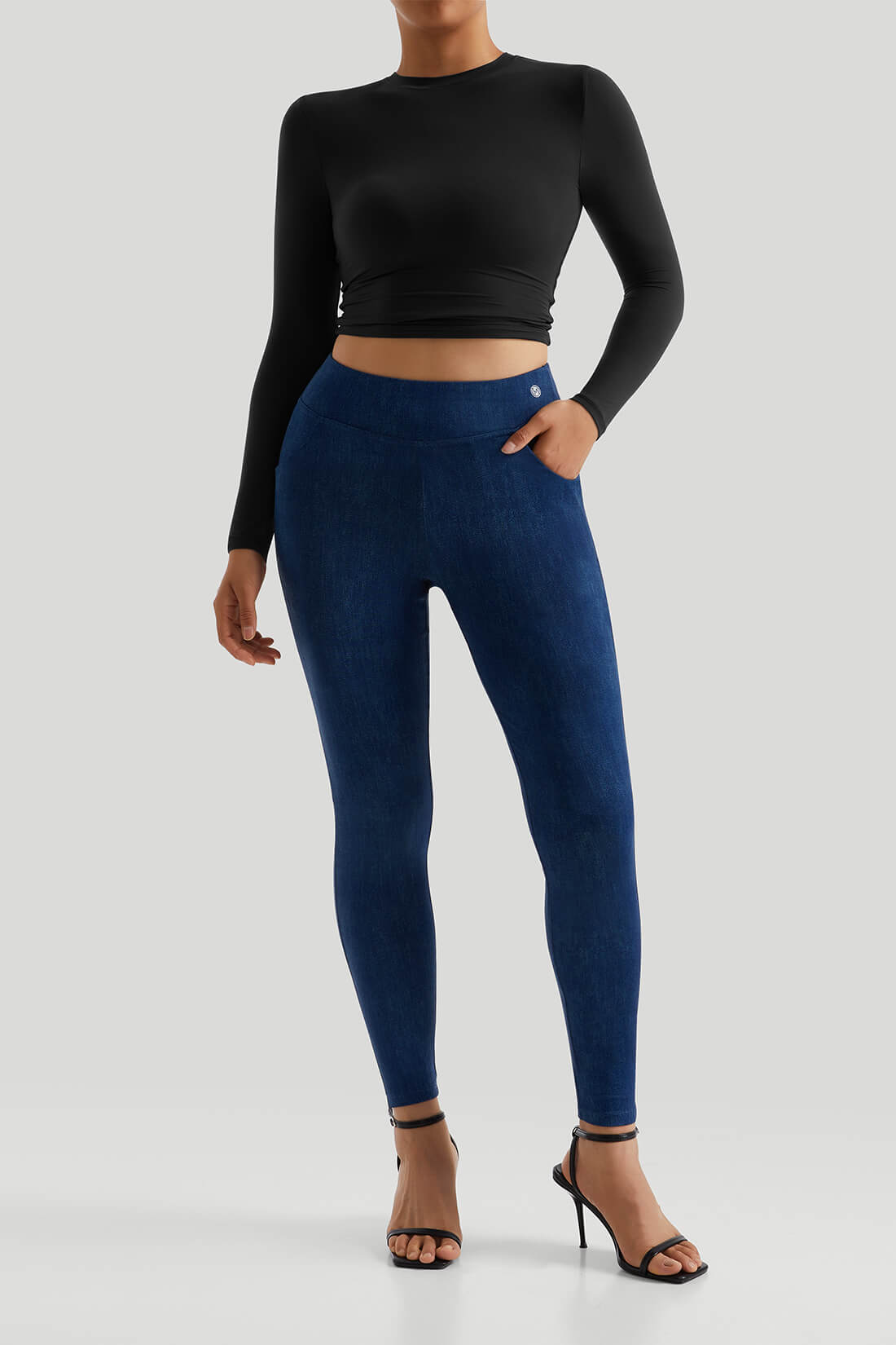 Stretchy Faux Denim Legging