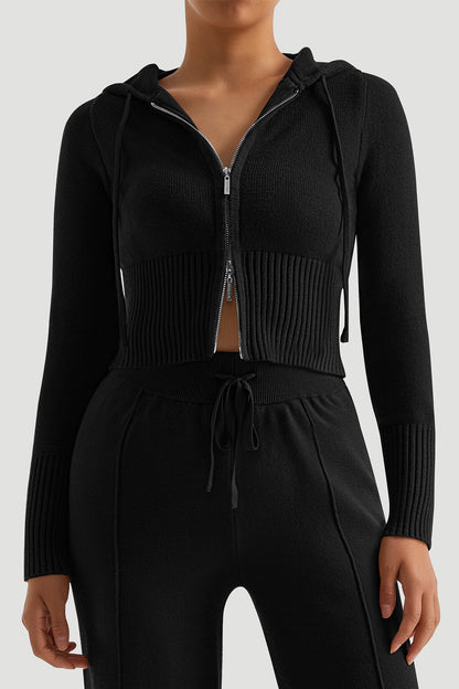 Two-Way Zipper Knitwear Top