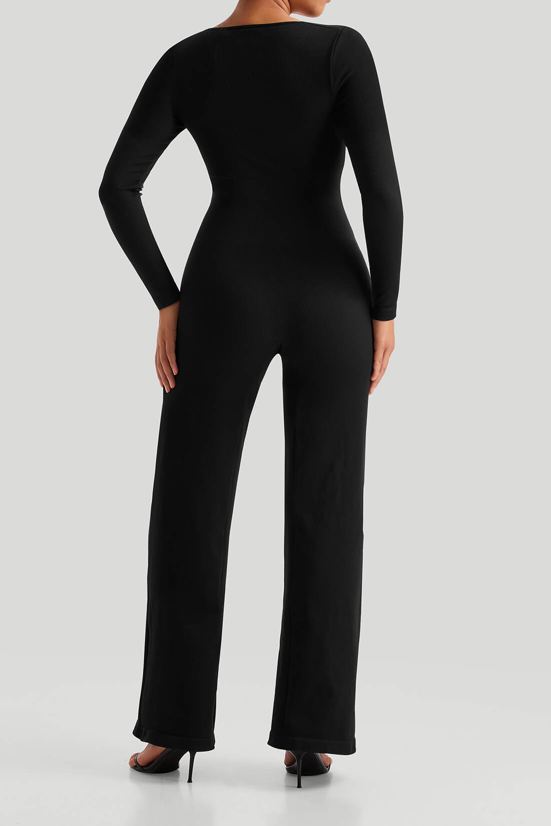 Square Neck Long Sleeves Jumpsuit