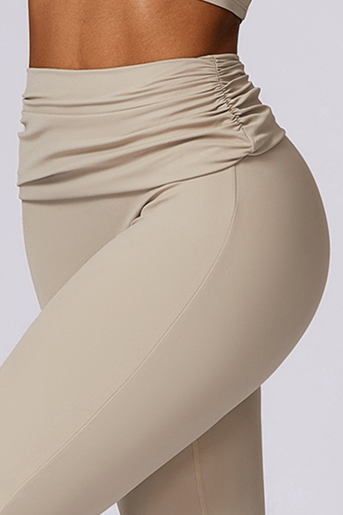 Waist Pull Pleat Flared Leg Yoga pants