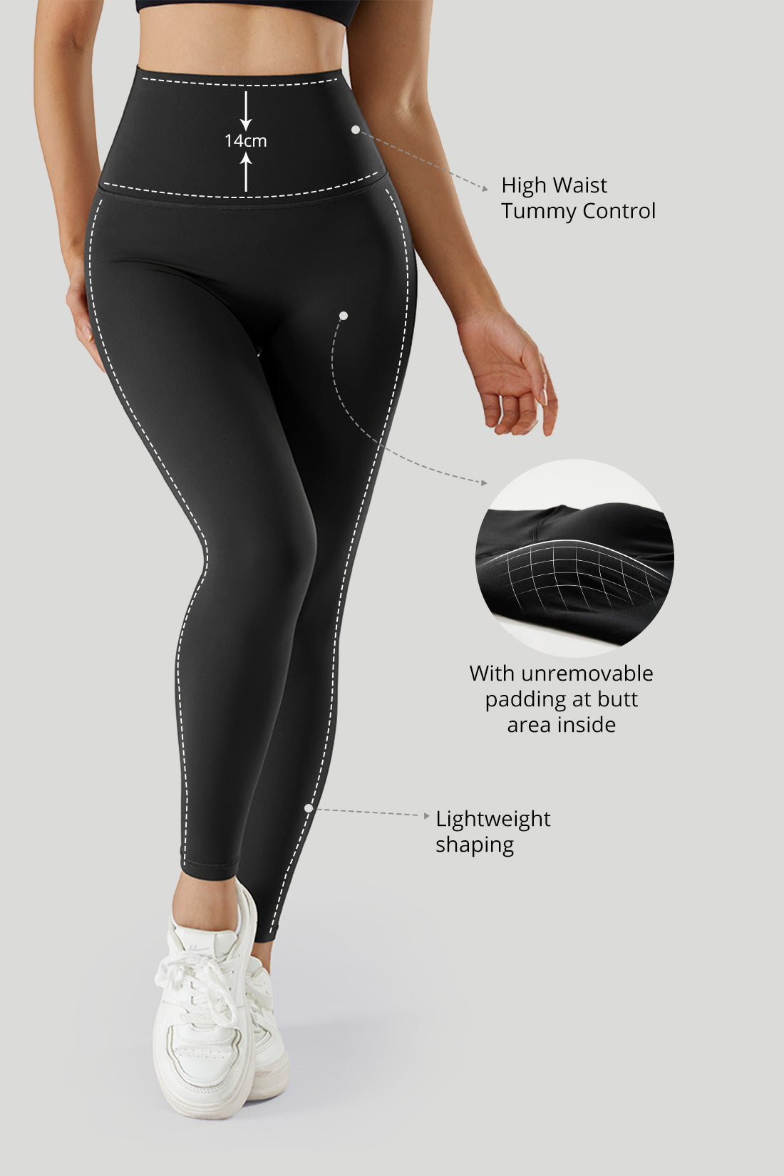 Butt Padding Seamed Shaping Legging