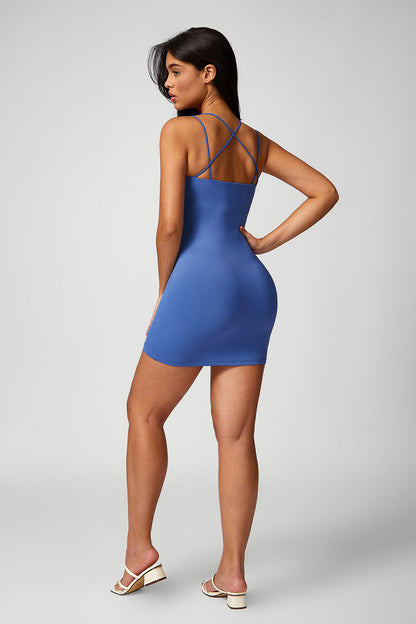 Back Crossover Mini Bodycon Dress