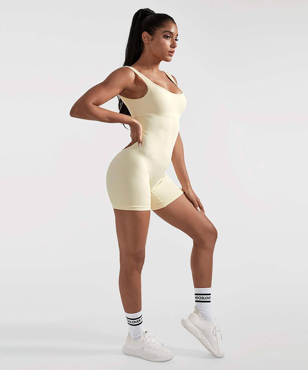 Ribbed Tummy Control Sleeveless Seamless Romper