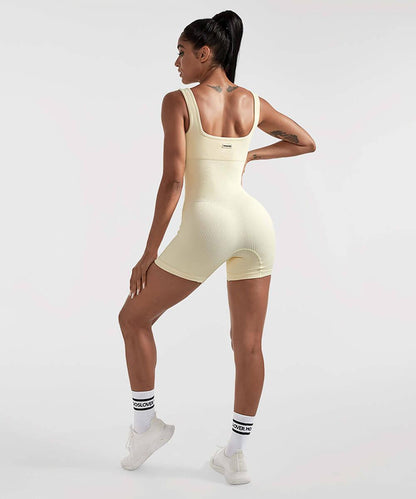 Ribbed Tummy Control Sleeveless Seamless Romper