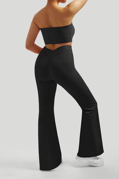 Tube Top Flared Pant Set