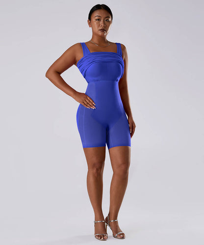 Solid Sleeveless Dress With Built in Shapewear