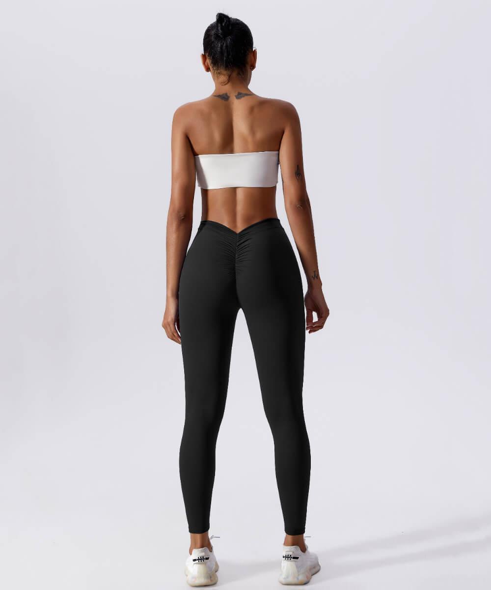 Solid V Back Butt Lift Seamed Legging