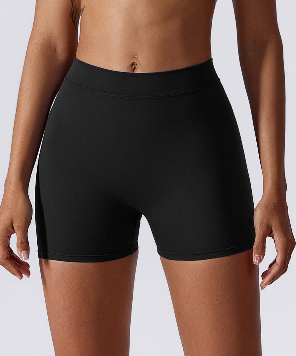 Solid V Back Butt Lift Seamed Short