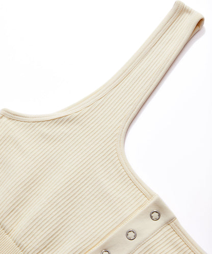 Thread Press Button Tummy Control Bodysuit