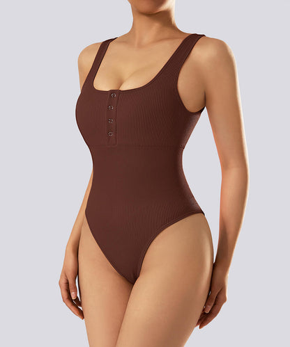 Thread Press Button Tummy Control Bodysuit